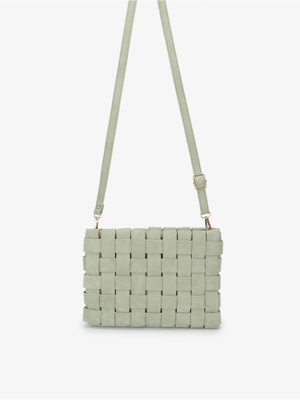 Anthropology by Lindy Woven Clutch Crossbody Bag in Sage Green